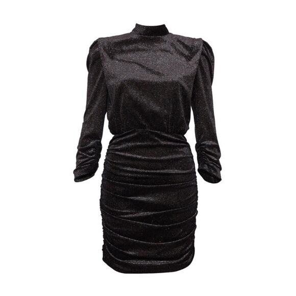 REBECCA VALLANCE MOON RIVER MINI DRESS - BLACK/METALLIC size 6 - Picture 2 of 14